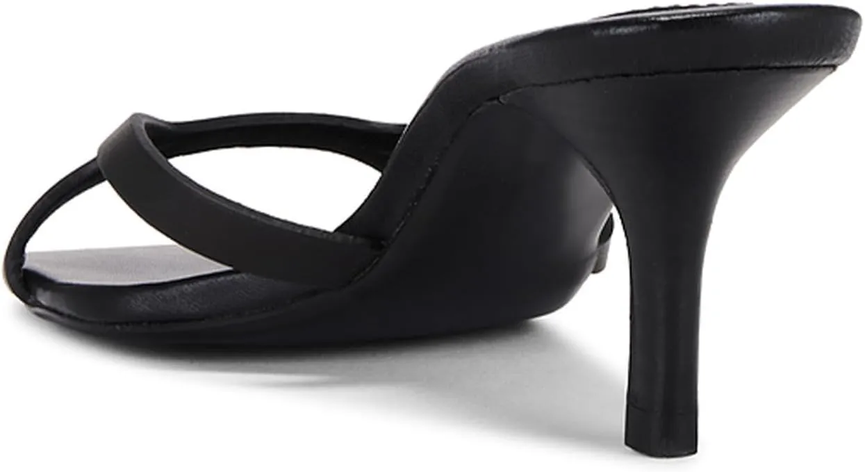 Kitten Heels for Women Single Strap Low Heel Open Toe Mule Shoes Non Slip Sandals