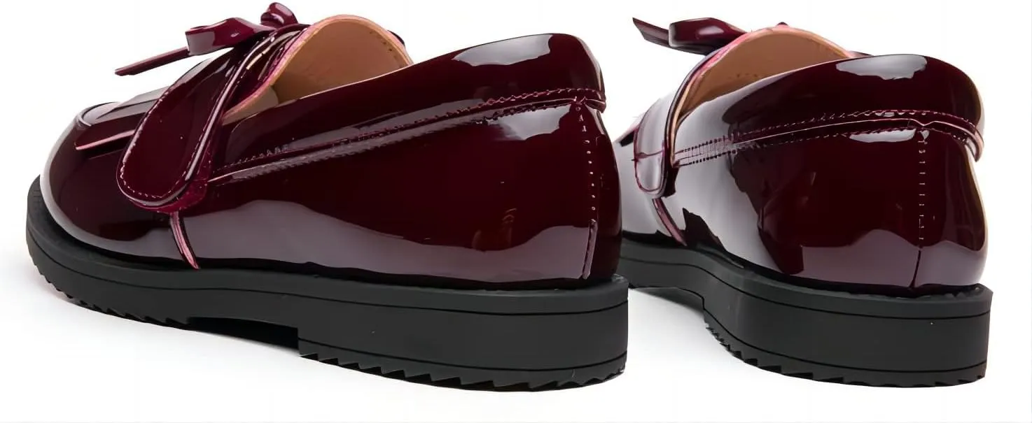 kkdom Girl's Classic Tassel School Uniform Shoes British Style Oxford Shoes