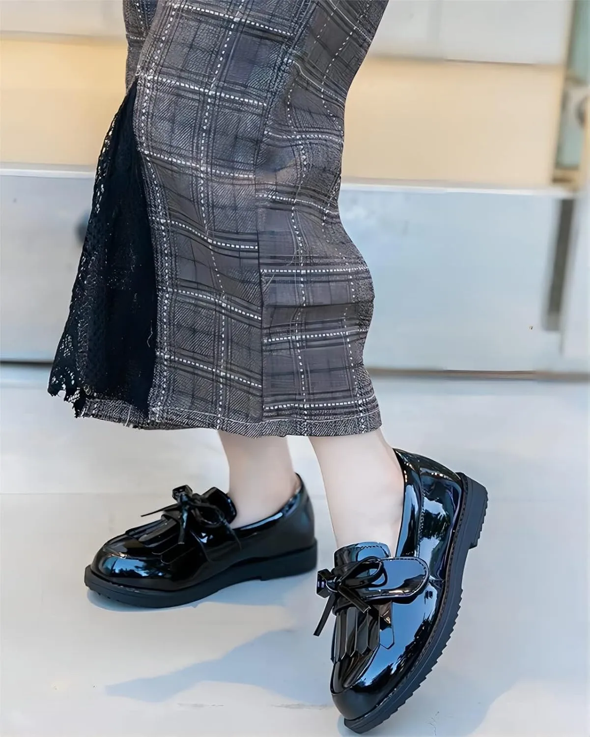 kkdom Girl's Classic Tassel School Uniform Shoes British Style Oxford Shoes