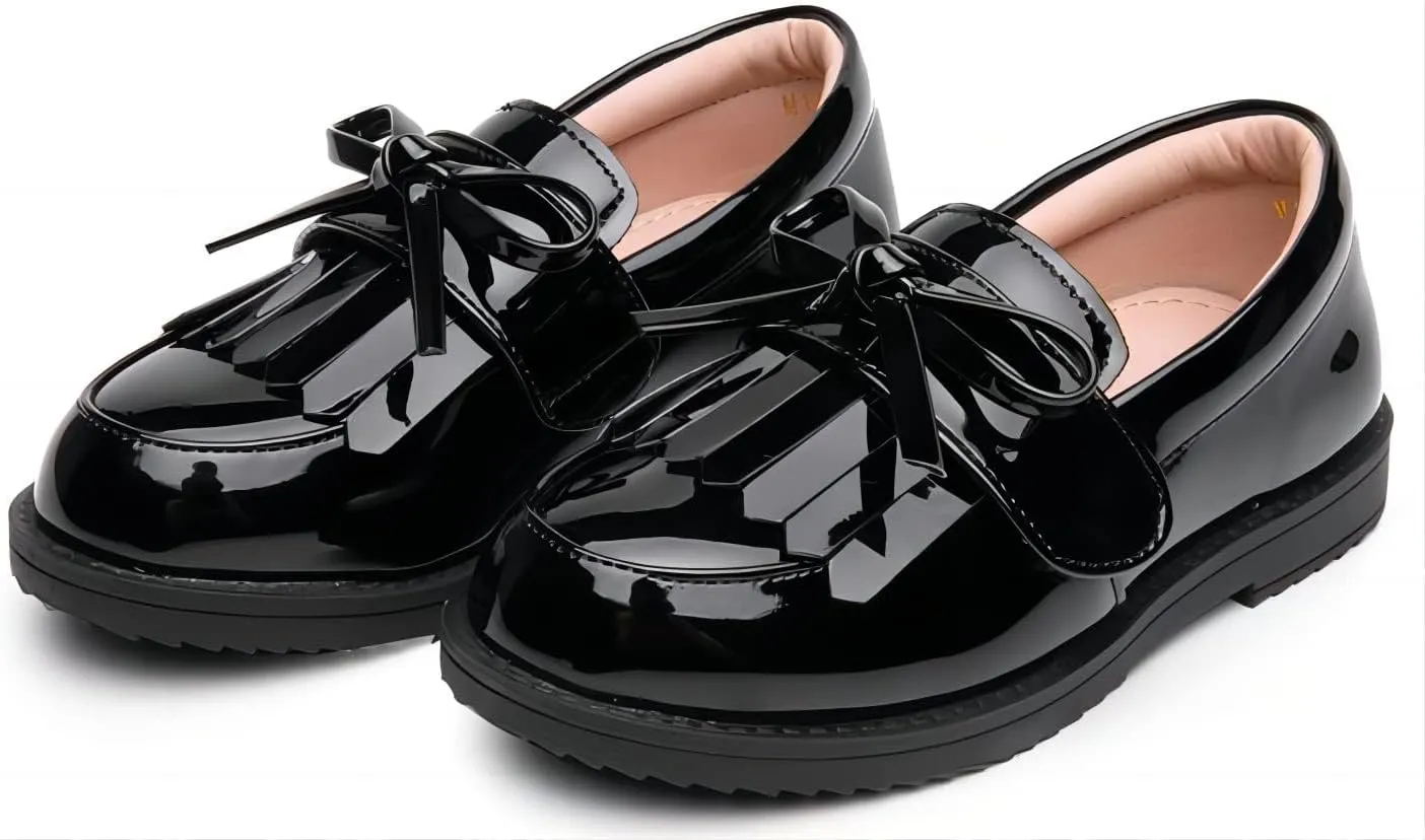 kkdom Girl's Classic Tassel School Uniform Shoes British Style Oxford Shoes