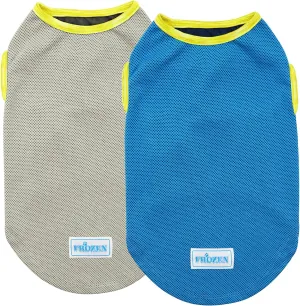 KYEESE 2 Pack Dog Cooling Shirts - Breathable Instant Cooling Vests, Lightweight for Summer Dog Apparel, Blue Grey, Medium