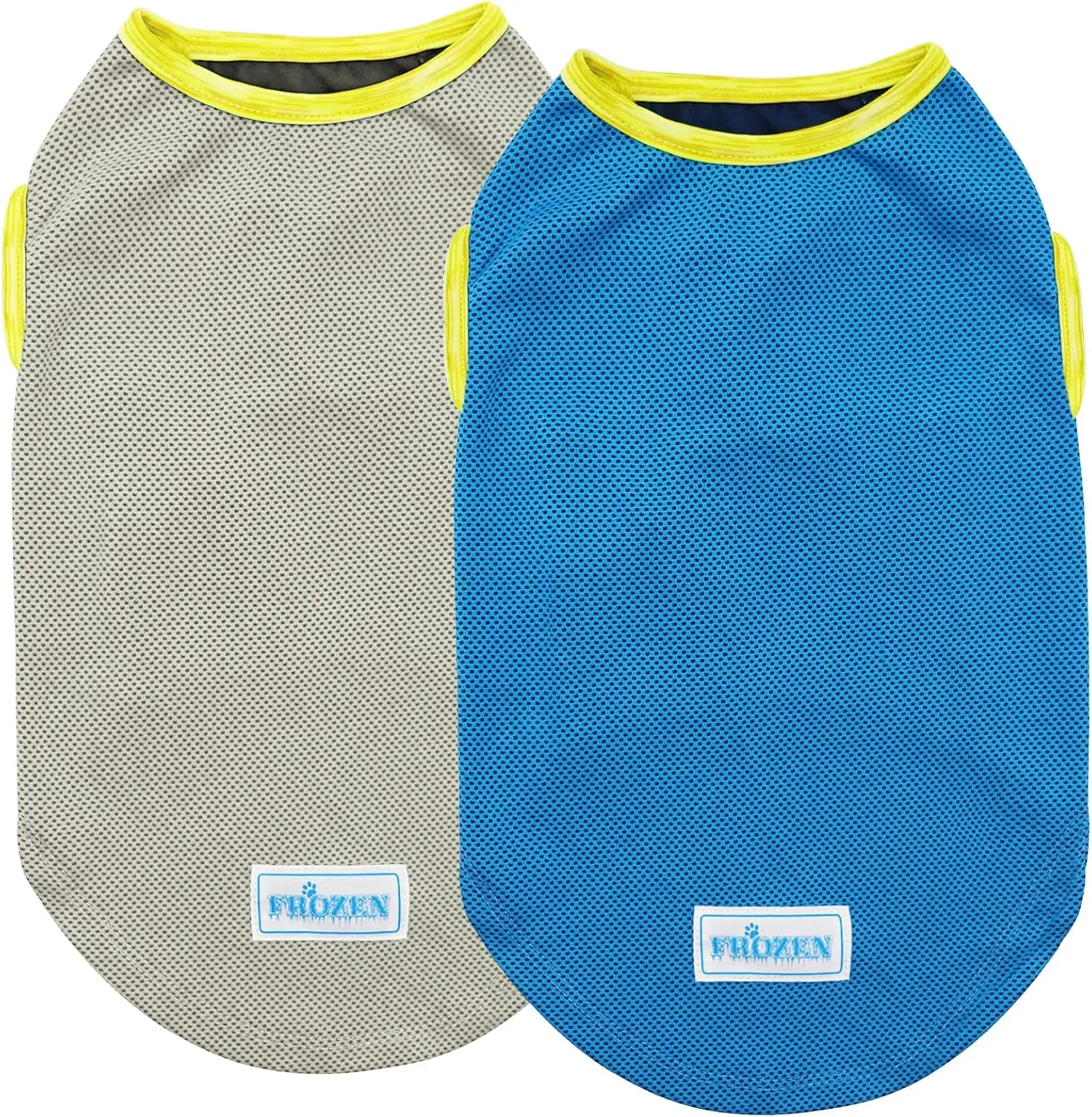 KYEESE 2 Pack Dog Cooling Shirts - Breathable Instant Cooling Vests, Lightweight for Summer Dog Apparel, Blue Grey, Medium
