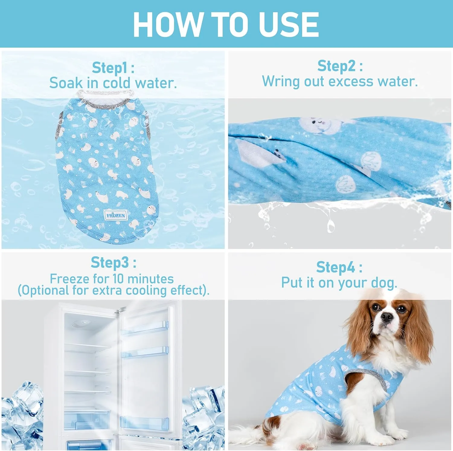 KYEESE 2 Pack Dog Cooling Shirts for Small Dogs Breathable Instant Cooling Dogs Vest Lightweight for Summer Dog Clothes