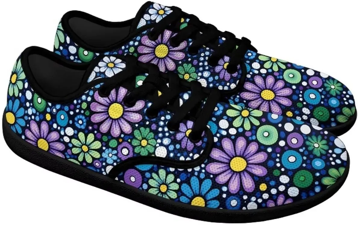 Lace Up Barefoot Shoes for Women Wide Toe Walking Flat Shoes Breathable Non Slip Sports Sneakers Zero Drop Sole US 6-12.5