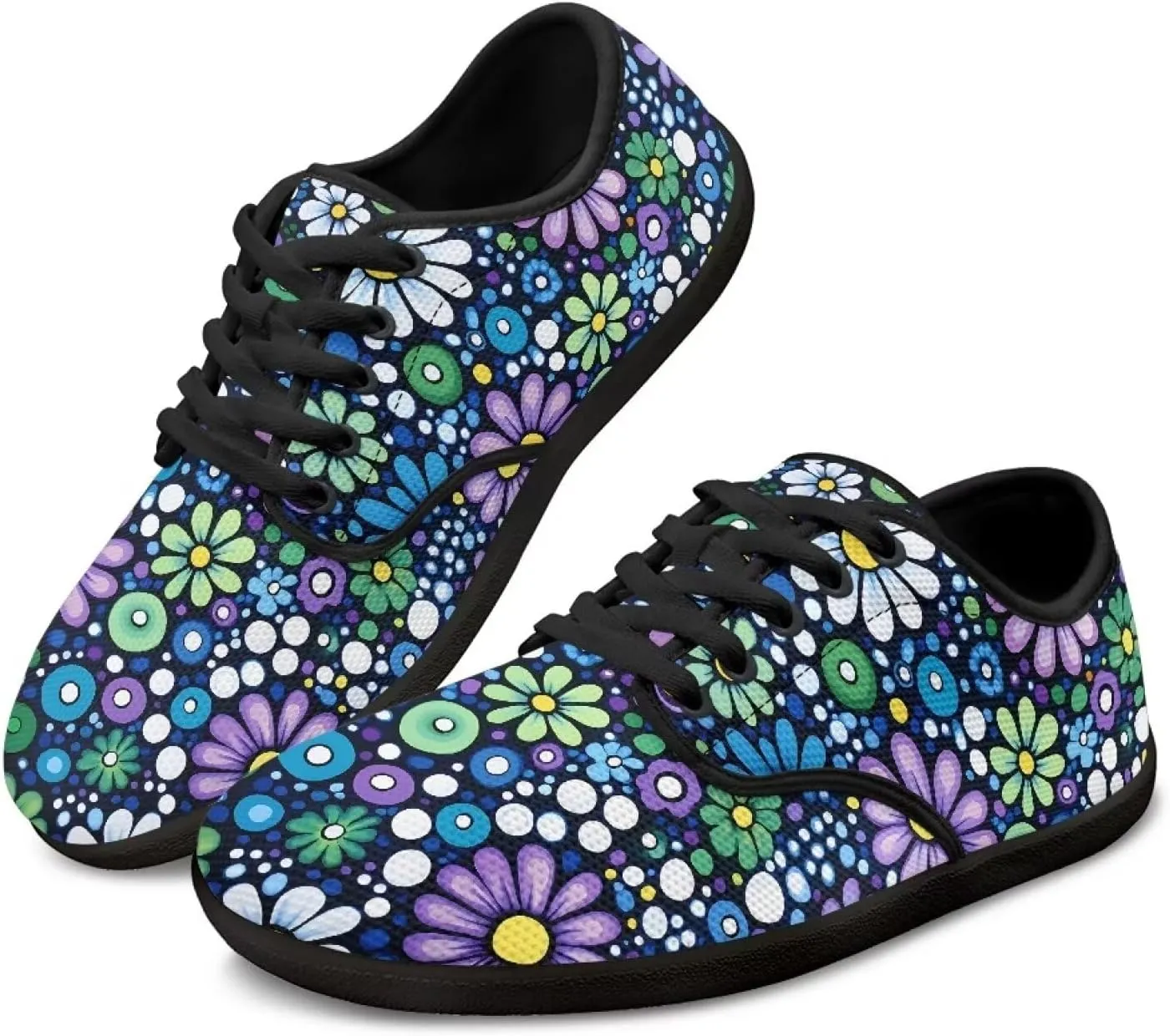 Lace Up Barefoot Shoes for Women Wide Toe Walking Flat Shoes Breathable Non Slip Sports Sneakers Zero Drop Sole US 6-12.5