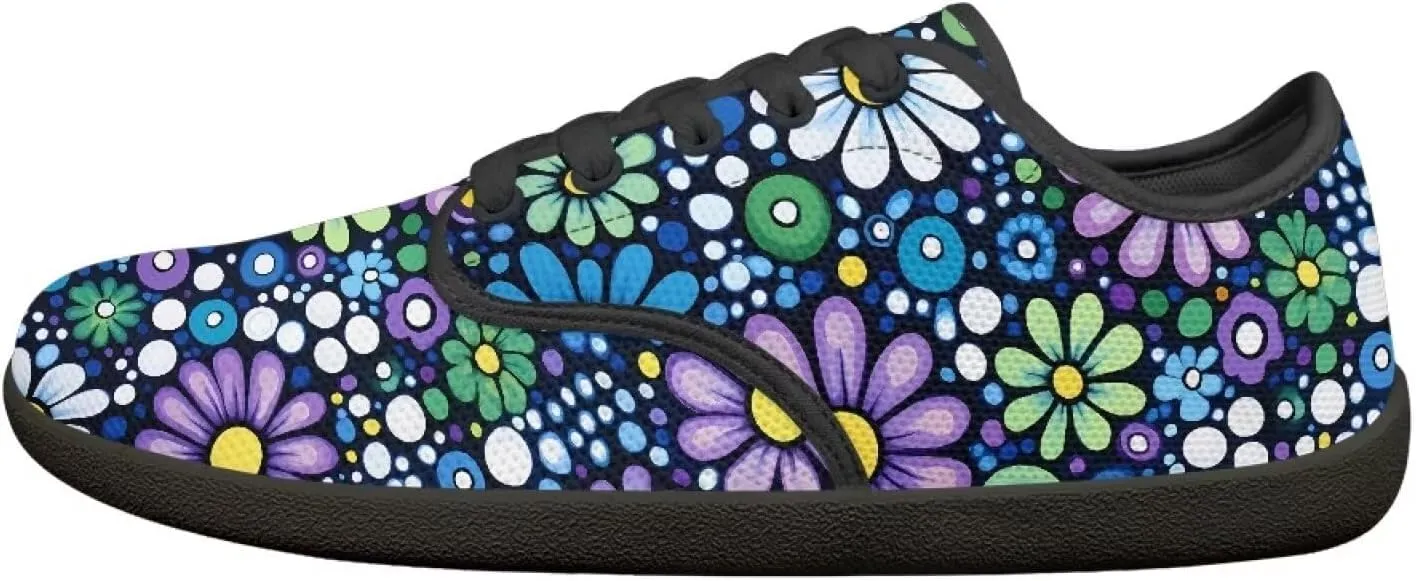 Lace Up Barefoot Shoes for Women Wide Toe Walking Flat Shoes Breathable Non Slip Sports Sneakers Zero Drop Sole US 6-12.5