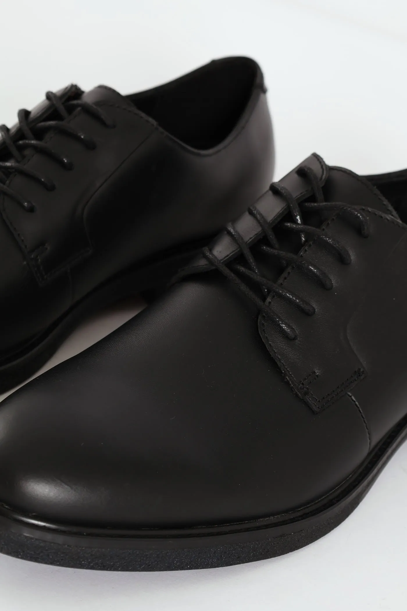Lace Up Derby Formal Shoe - Black