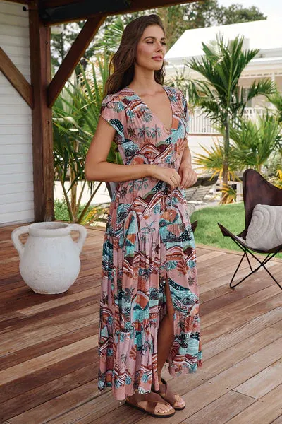 Lakeside Serenity Print Melissa Maxi - Jaase