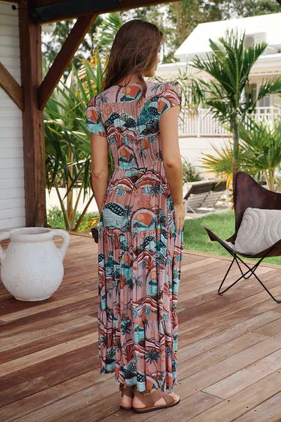 Lakeside Serenity Print Melissa Maxi - Jaase