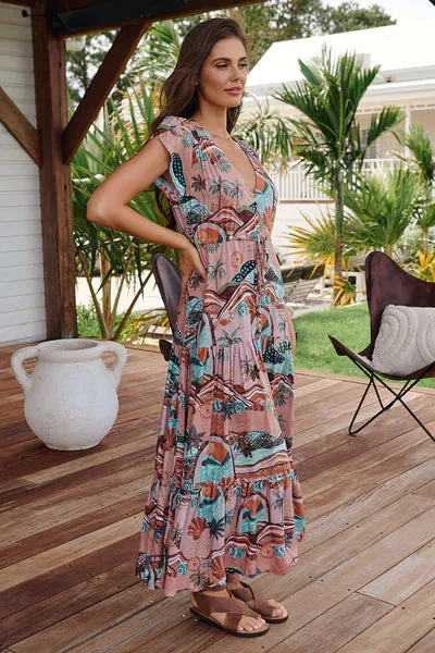 Lakeside Serenity Print Melissa Maxi - Jaase