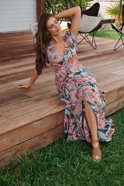 Lakeside Serenity Print Melissa Maxi - Jaase