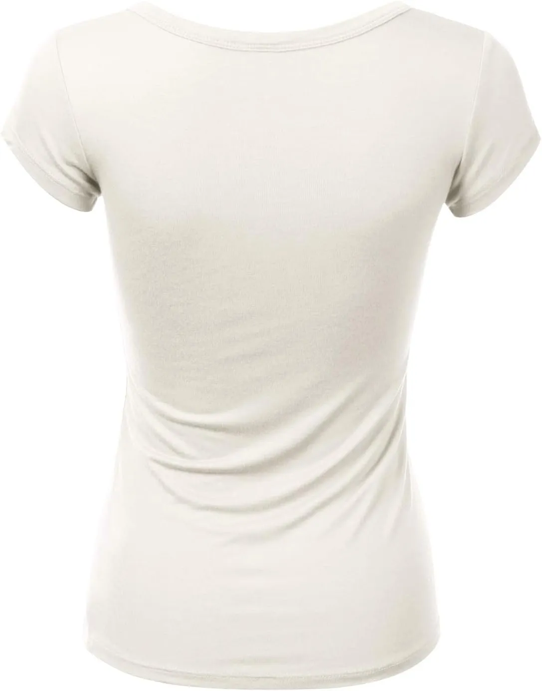 LALABEE Women's Deep V-Neck Short Sleeve Basic Henley Button T-Shirt for Women