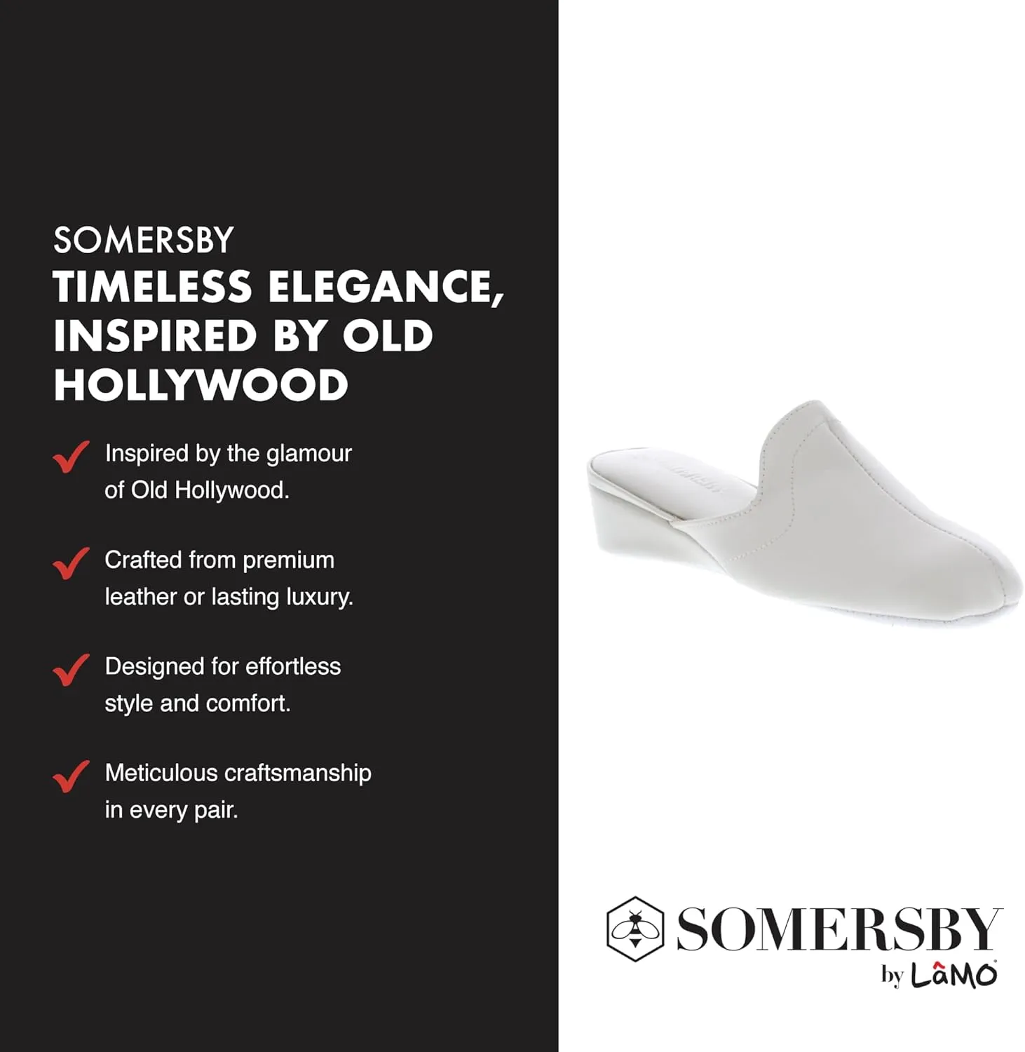 Lamo Somersby Blanche Women's Slippers, Slip-On Leather House Slippers for Women