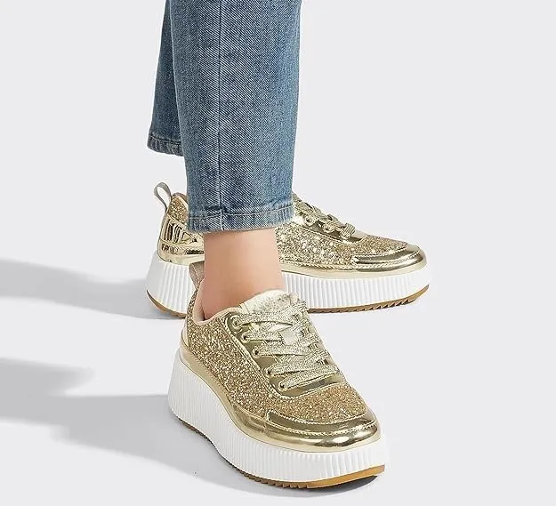 Liliana Jessy-3 Women's Braided Walking Shoes Platform Heel Fashion Sneakers