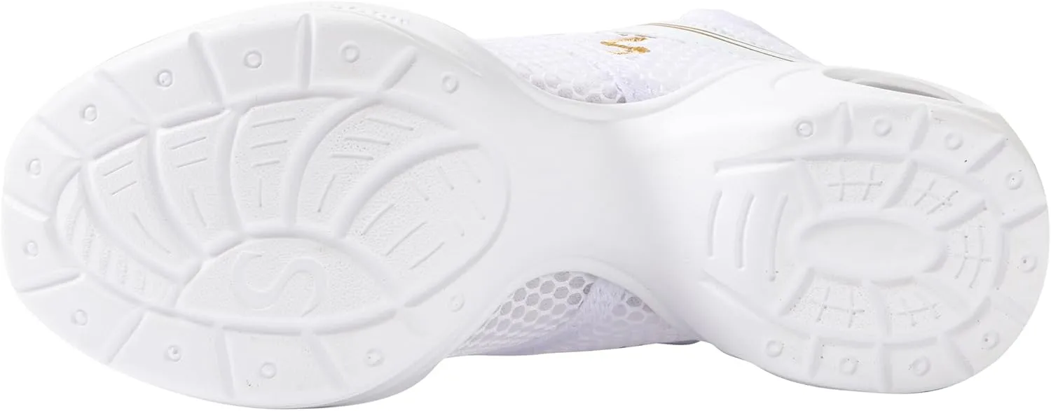 Linodes Women's Breathable Mesh Upper Jazz Dance Sneaker with Split Sole and Air Cushion Dance Multifunctional Walking Shoes Anti-Slip
