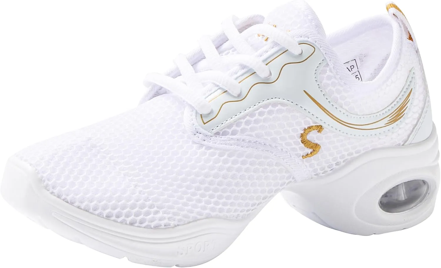 Linodes Women's Breathable Mesh Upper Jazz Dance Sneaker with Split Sole and Air Cushion Dance Multifunctional Walking Shoes Anti-Slip