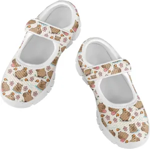 Little Girls Mary Jane Dress Shoes Princess Flats Shoes Mesh Breathable Walking Sneakers for School,Wedding Party