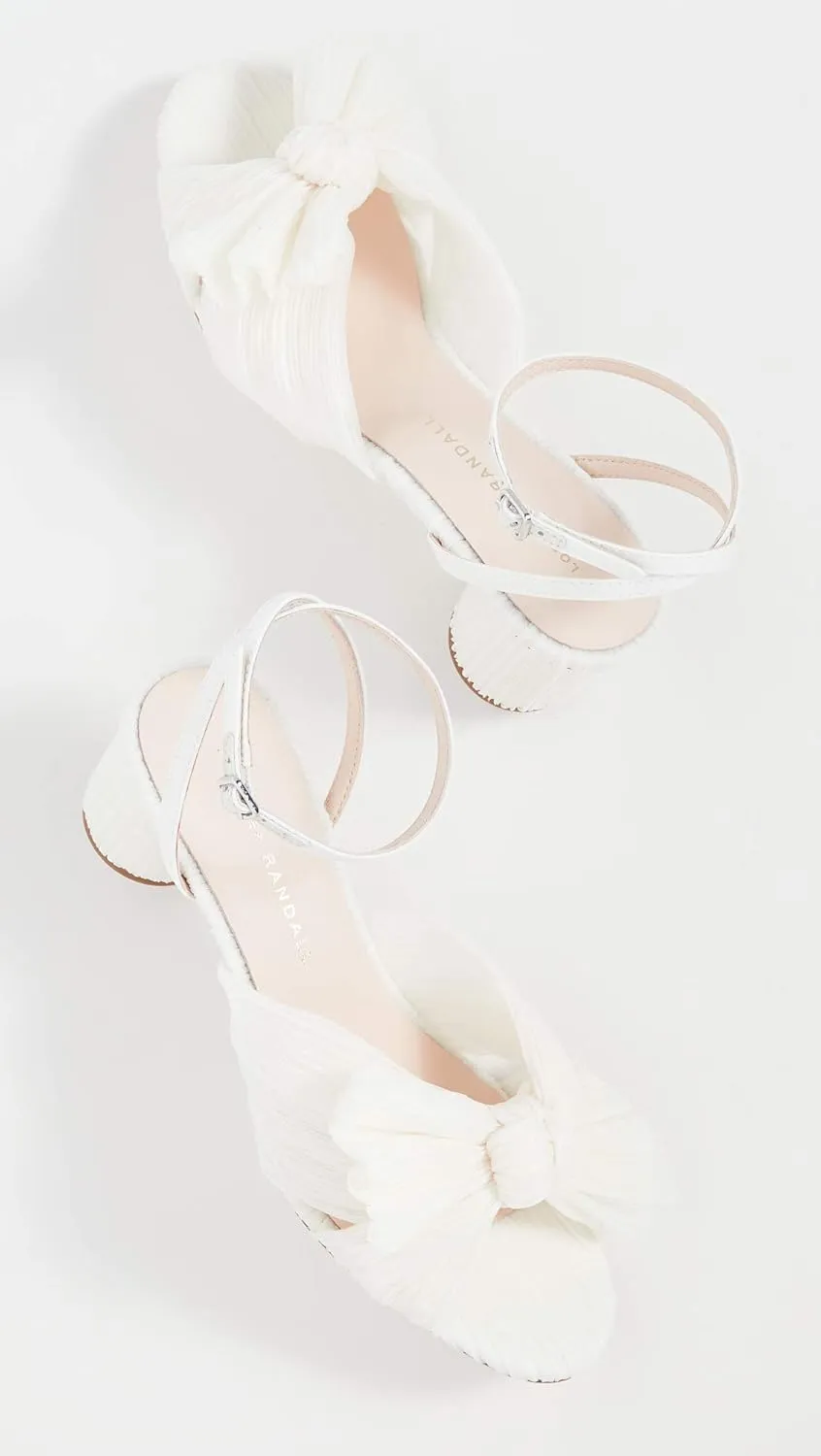 Loeffler Randall Women's Dahlia Pleated Bow Heels with Ankle Strap