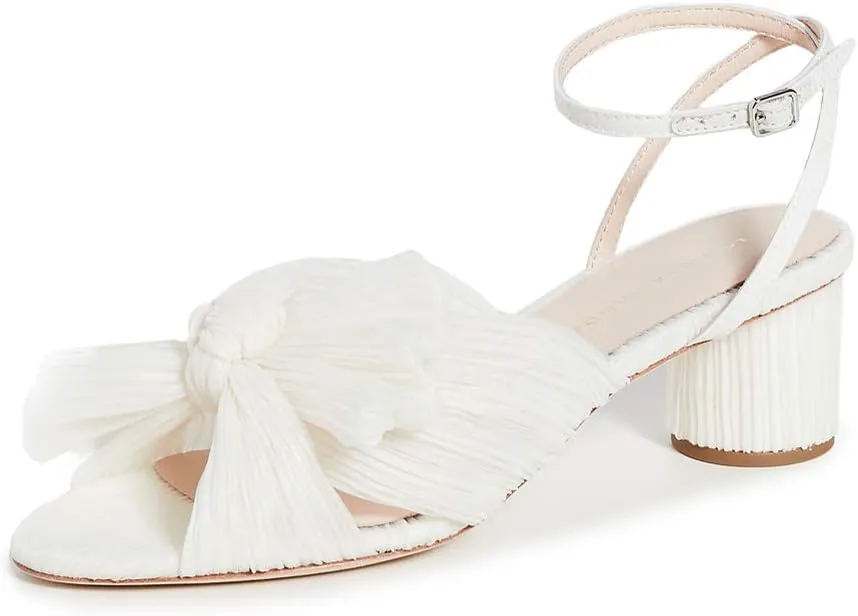 Loeffler Randall Women's Dahlia Pleated Bow Heels with Ankle Strap