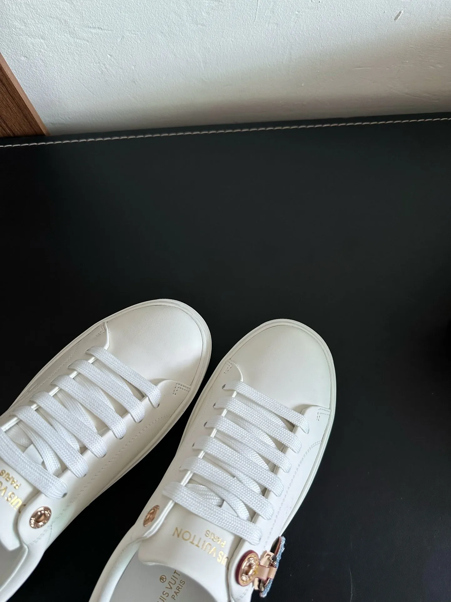 Louis Vuitton White Seamless Calfskin Out Sneakers Anniversary sale Light Blue Mix Time
