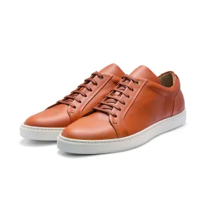 Low Top Court Sneaker in Cotto Smooth Calf Leather