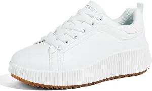 LUCKY STEP Women's Platform Sneakers Rhinestone Fashion Chunky Casual Sparkly Retro Braided Walking Shoes