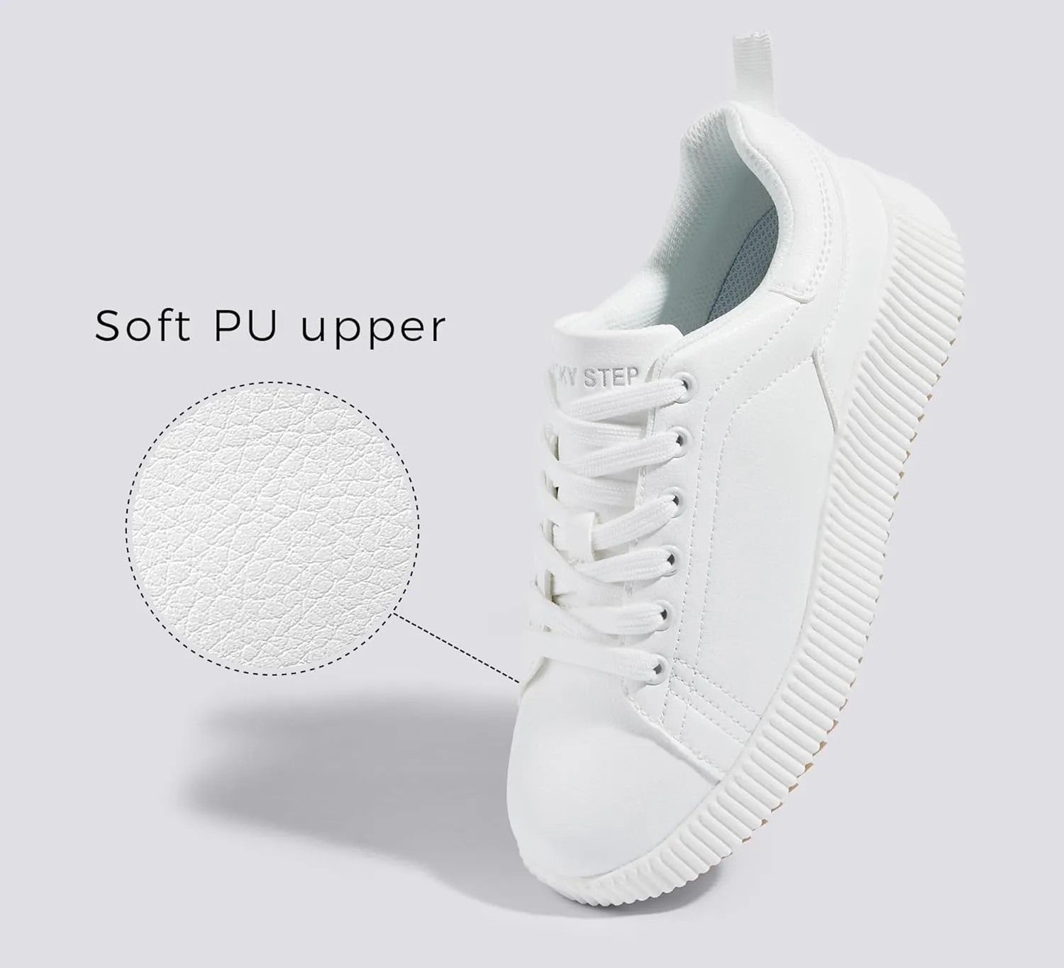 LUCKY STEP Women's Platform Sneakers Rhinestone Fashion Chunky Casual Sparkly Retro Braided Walking Shoes