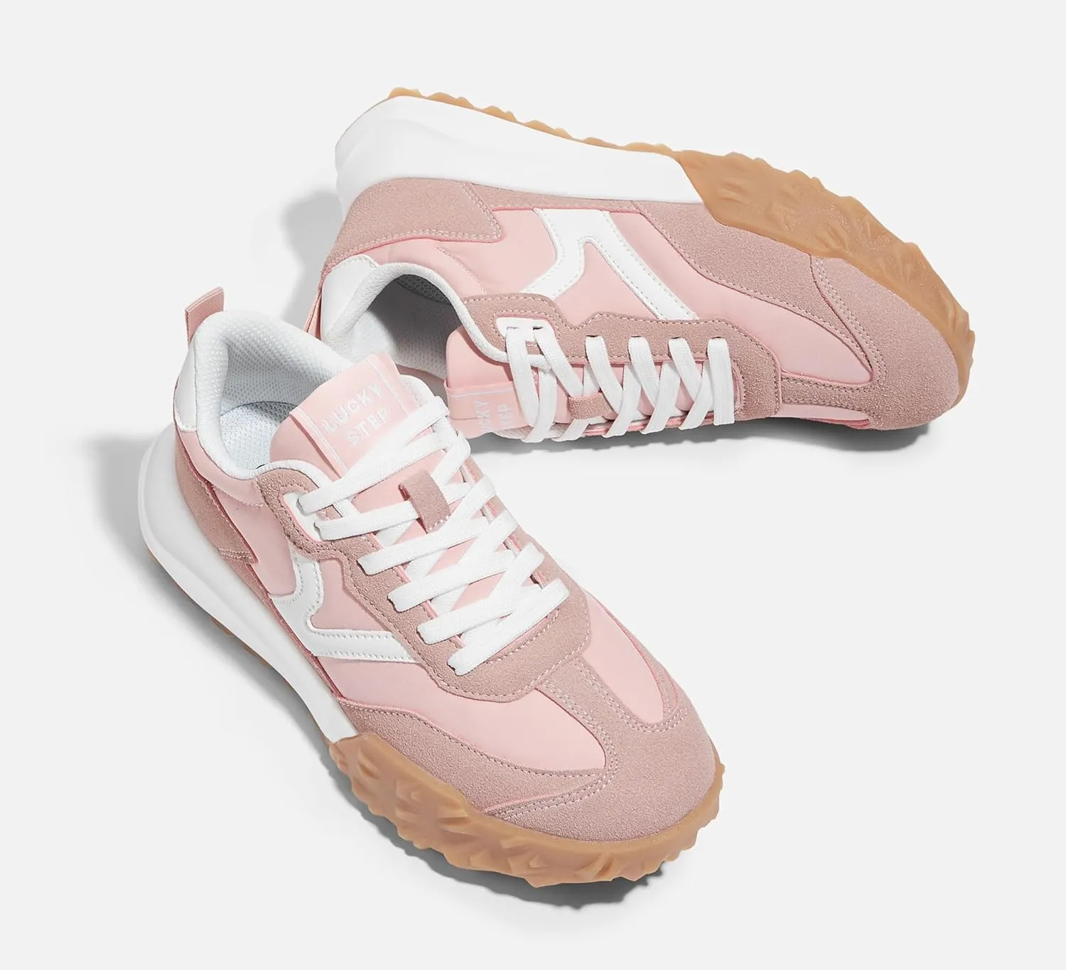 LUCKY STEP Women's Platform Tennis Walking Shoe Retro Chunky Casual Breathable Durable Deluxe Fashion Skate Sneaker
