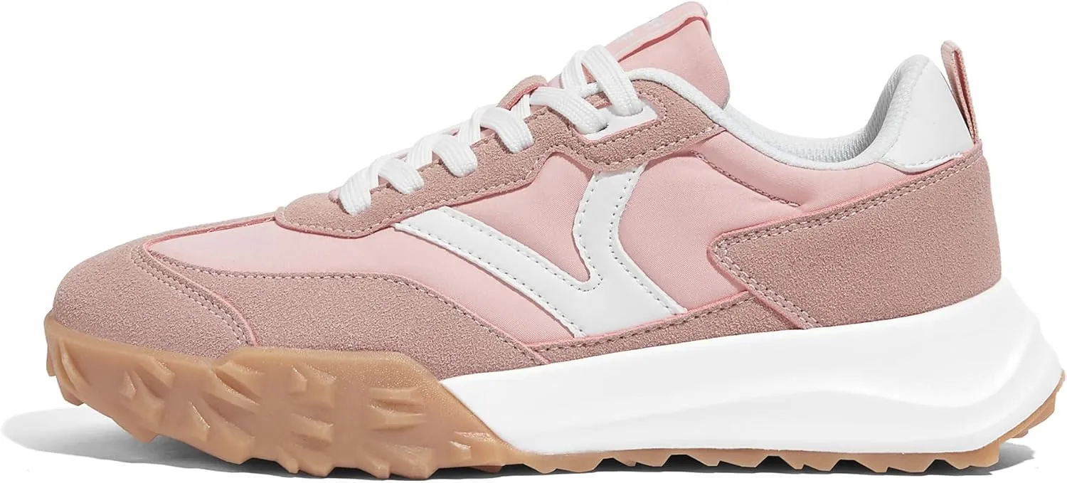 LUCKY STEP Women's Platform Tennis Walking Shoe Retro Chunky Casual Breathable Durable Deluxe Fashion Skate Sneaker
