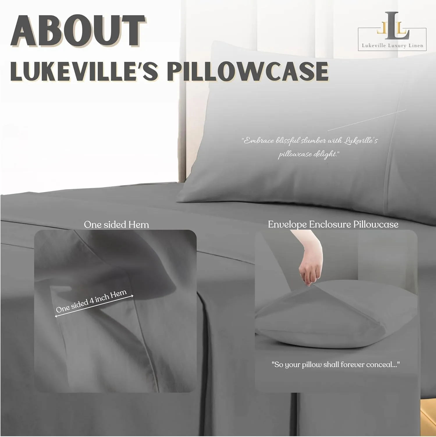 Lukeville Luxury Linen Narrow Twin Size Cot Sheet 25" x 75" x 9" - 3 Piece Cot Sheet Set - RV Bunk/Camp Bunk/Guest Beds/Army Cots/Trifold Mattress, Dark Grey Solid