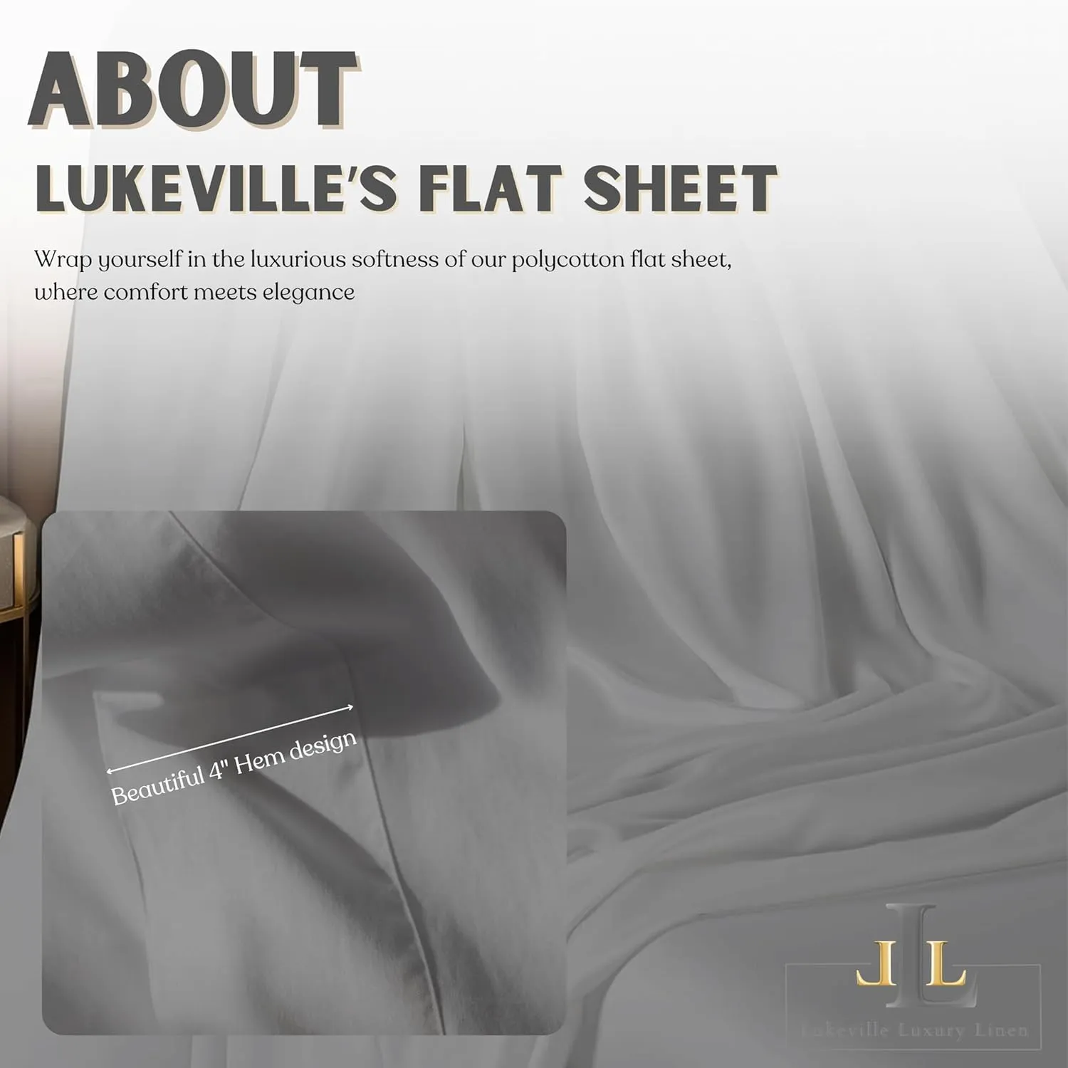 Lukeville Luxury Linen Narrow Twin Size Cot Sheet 25" x 75" x 9" - 3 Piece Cot Sheet Set - RV Bunk/Camp Bunk/Guest Beds/Army Cots/Trifold Mattress, Dark Grey Solid