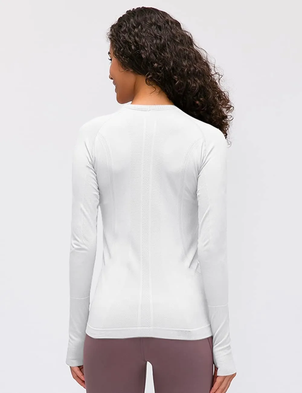 LUYAA Women's Workout Tops Long Sleeve Shirts Yoga Sports Breathable Gym Athletic Top Slim Fit