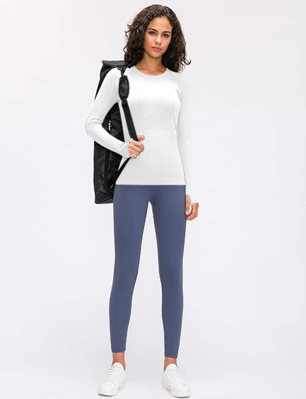 LUYAA Women's Workout Tops Long Sleeve Shirts Yoga Sports Breathable Gym Athletic Top Slim Fit