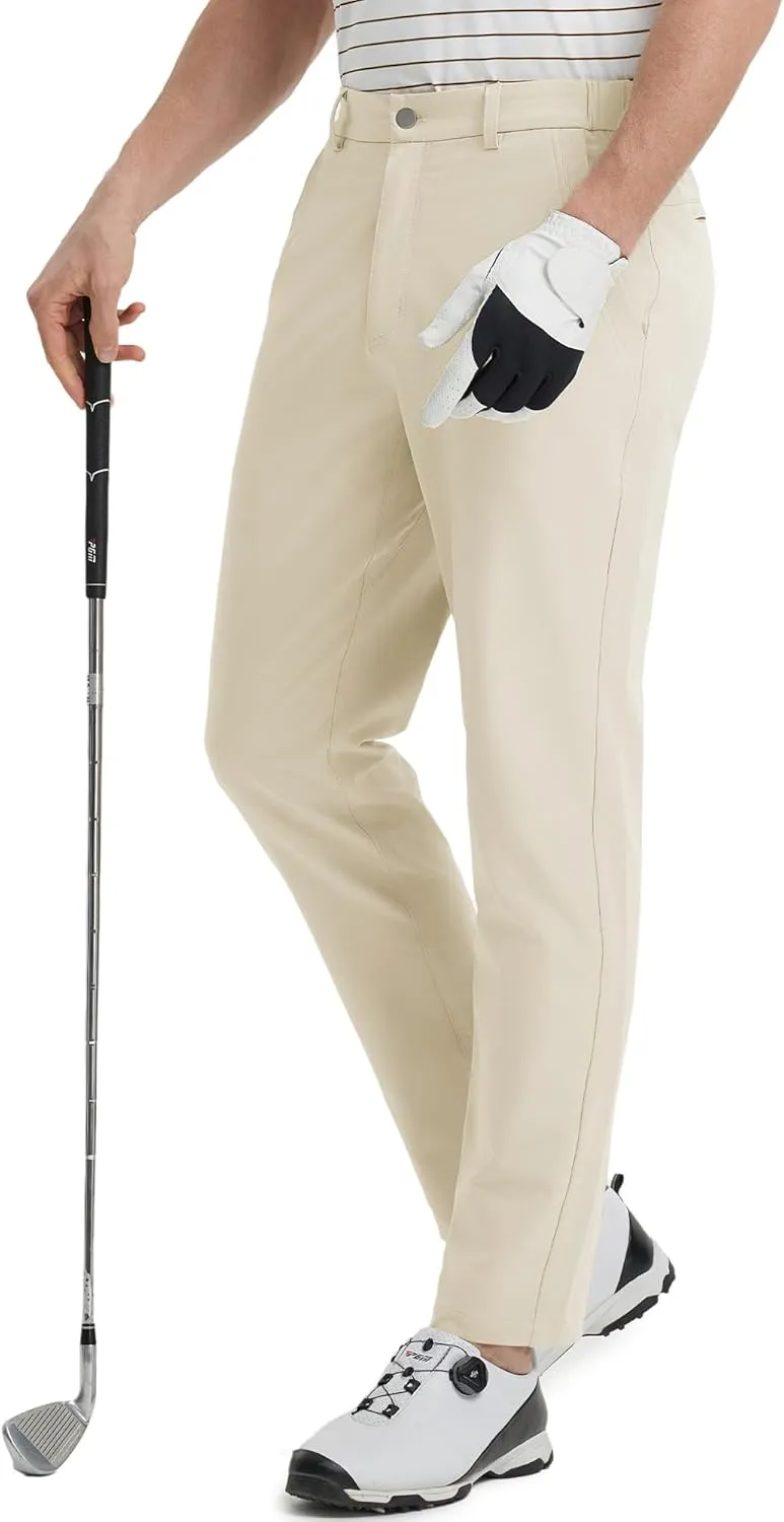 M MAELREG Golf Pants Men Lightweight with 5 Pockets - 30"/32"/34" Stretch Water-Resistant Casual Flat Front Mens Dress Pants