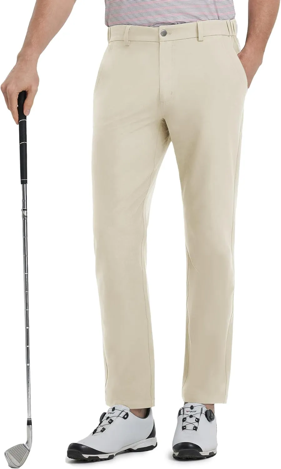 M MAELREG Golf Pants Men Lightweight with 5 Pockets - 30"/32"/34" Stretch Water-Resistant Casual Flat Front Mens Dress Pants