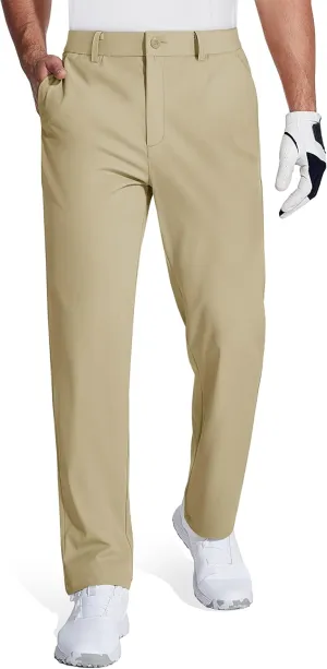 MAGCOMSEN Mens Golf Pants Stretch Dress Pants Quick Dry Water Resistant Lightweight Flat Front Work Pants Moisture Wicking