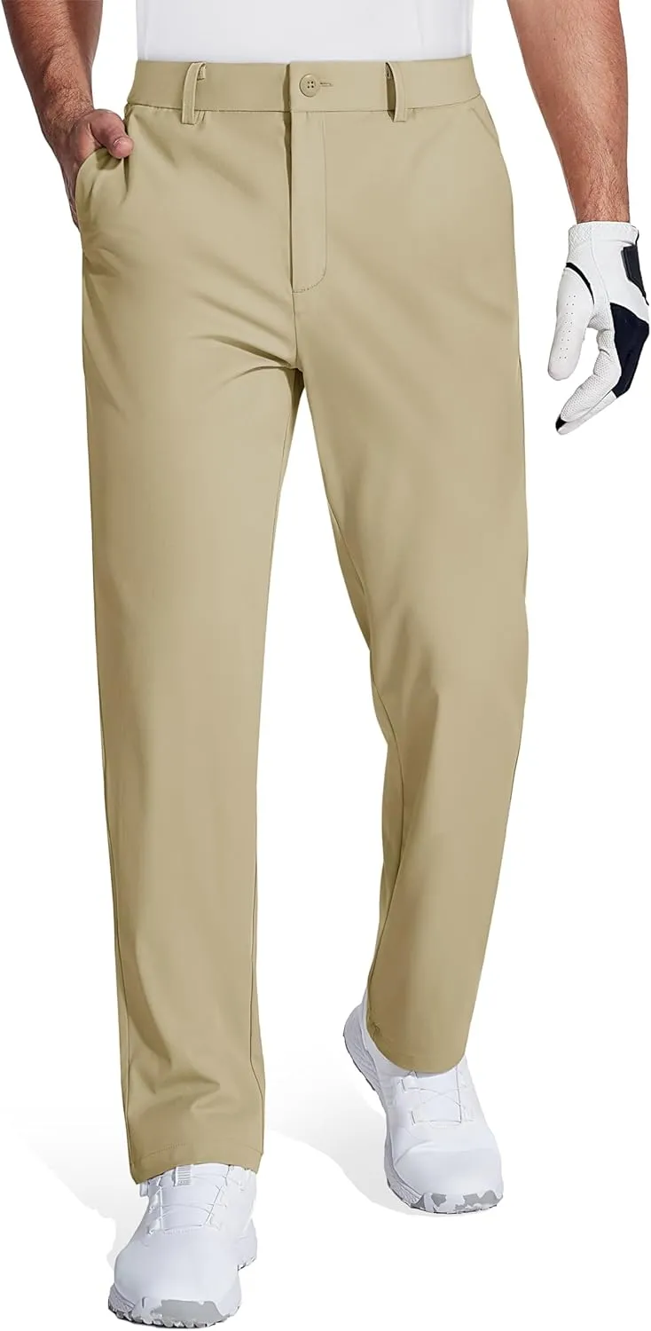 MAGCOMSEN Mens Golf Pants Stretch Dress Pants Quick Dry Water Resistant Lightweight Flat Front Work Pants Moisture Wicking