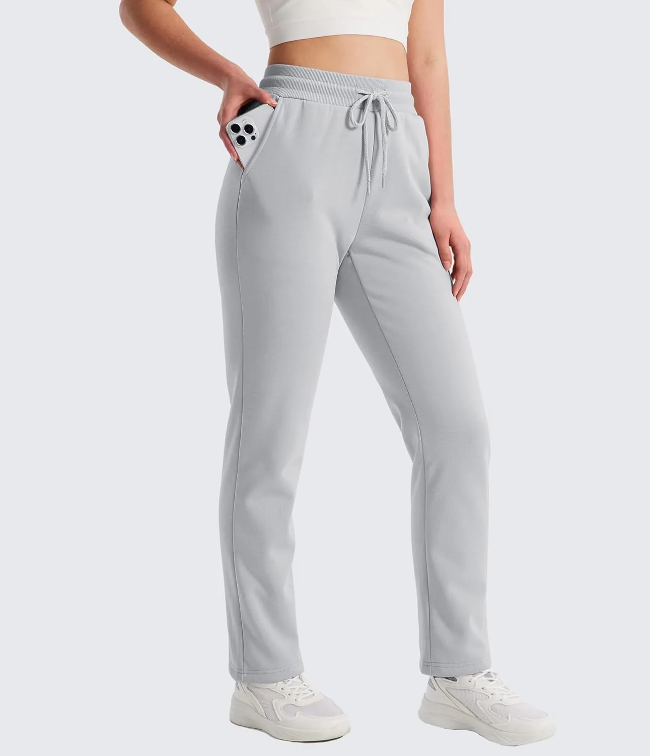 MAGCOMSEN Women's Sherpa Lined Sweatpants Winter Warm Fleece Pants Water Resistant Thermal Pants for Lounge Outdoor Snow