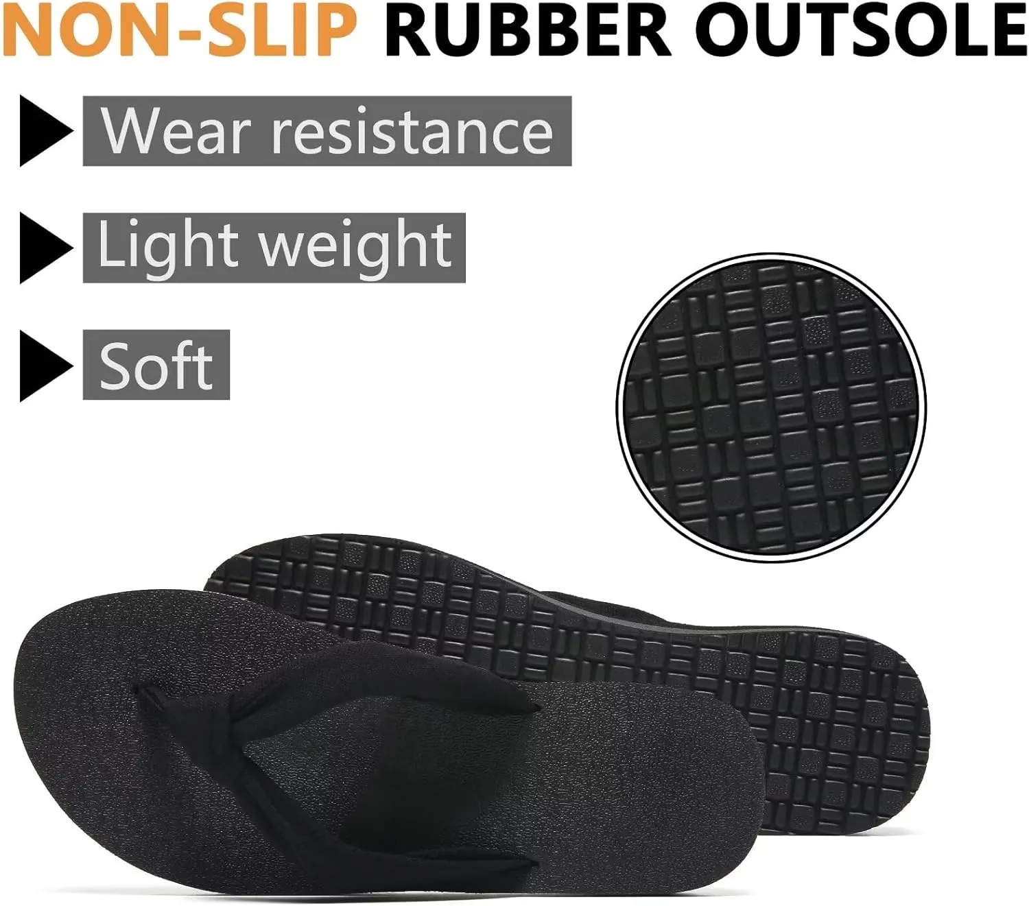 MAIITRIP Womens Comfortable Cloth Strap Flip Flops with Arch Support