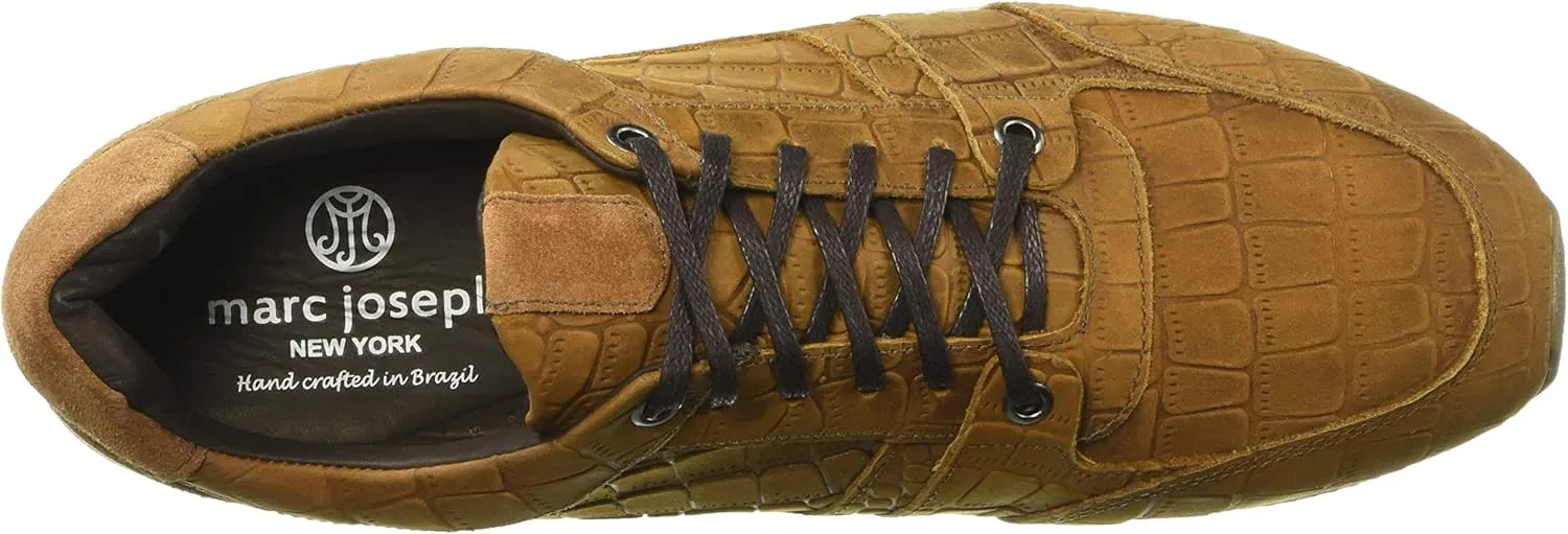 Marc Joseph New York Men's Leather Made in Brazil Luxury Fashion Trainer Croco Detail Sneaker