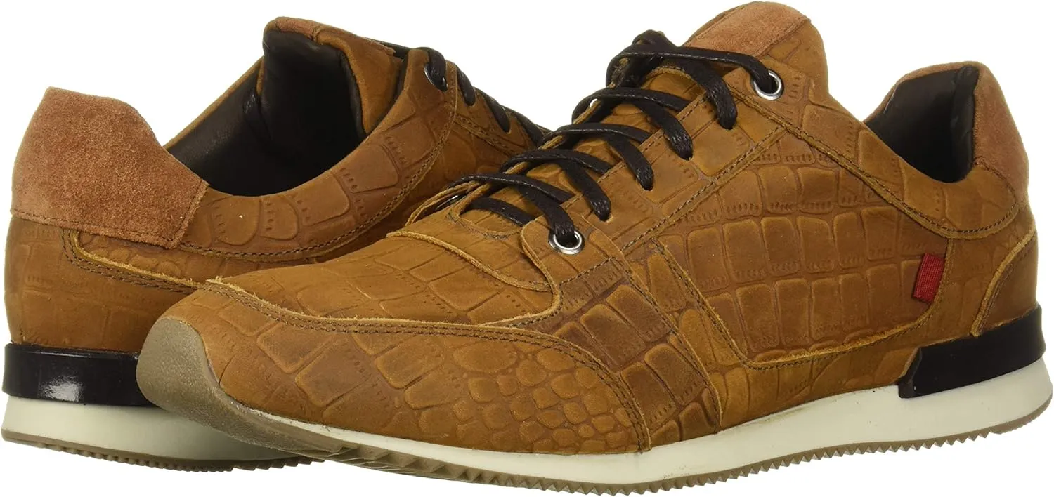 Marc Joseph New York Men's Leather Made in Brazil Luxury Fashion Trainer Croco Detail Sneaker