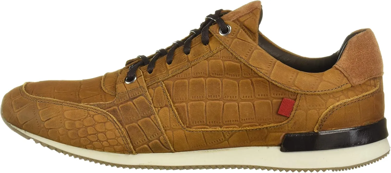 Marc Joseph New York Men's Leather Made in Brazil Luxury Fashion Trainer Croco Detail Sneaker