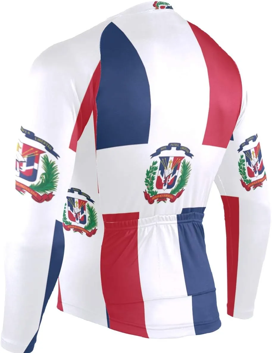 Maryland Flag Men's Cycling Jersey Long Sleeve Breathable Biking Shirts Gear Style