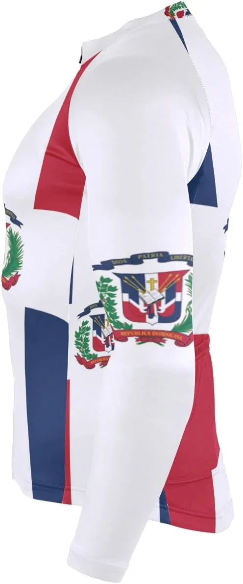 Maryland Flag Men's Cycling Jersey Long Sleeve Breathable Biking Shirts Gear Style