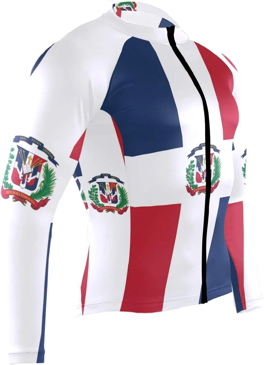 Maryland Flag Men's Cycling Jersey Long Sleeve Breathable Biking Shirts Gear Style