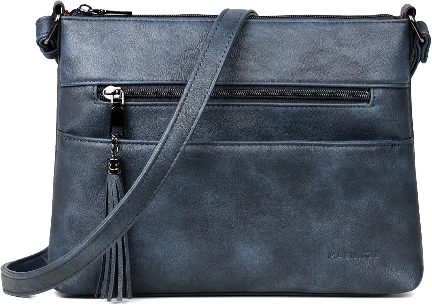 MASINTOR Crossbody Bags for Women, Lightweight Medium Crossbody Purse, Soft Leather Women's Shoulder Handbags with Tassel for Shopping or Travel