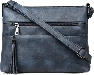 MASINTOR Crossbody Bags for Women, Lightweight Medium Crossbody Purse, Soft Leather Women's Shoulder Handbags with Tassel for Shopping or Travel