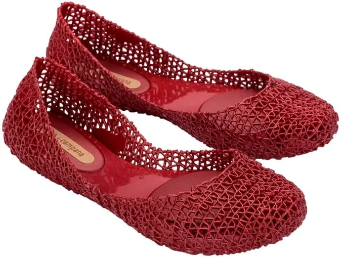 Melissa Campana Papel Flats for Women - Comfortable, Stylish & Flexible Slide-On Closed-Toe Jelly Flat Shoes with Hollow Interwoven Cut Out Design