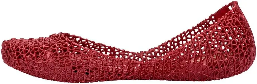 Melissa Campana Papel Flats for Women - Comfortable, Stylish & Flexible Slide-On Closed-Toe Jelly Flat Shoes with Hollow Interwoven Cut Out Design
