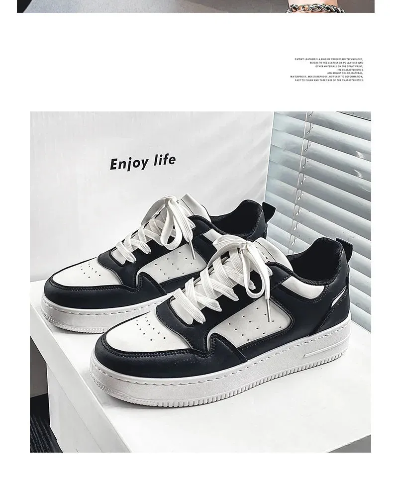 Men Casual Leather Comfortable Flat Slip-on White Shoes